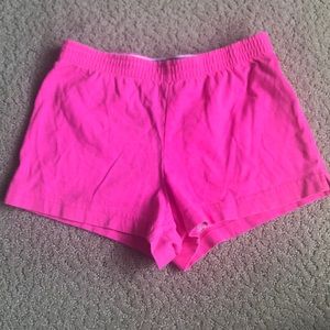 NWOT pink cotton shorts w/ rainbow waistband, S